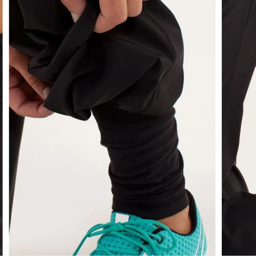 Lululemon BLACK Run Dog Runner Double Layer Lined Pant Black Size 6